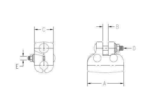 LPJC Series Jumper Loop Clamps Dim Drawing Image